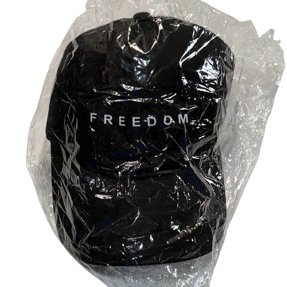 Freedom Black Baseball Cap American Flag Patch Adjustable Hat Charlie Kirk